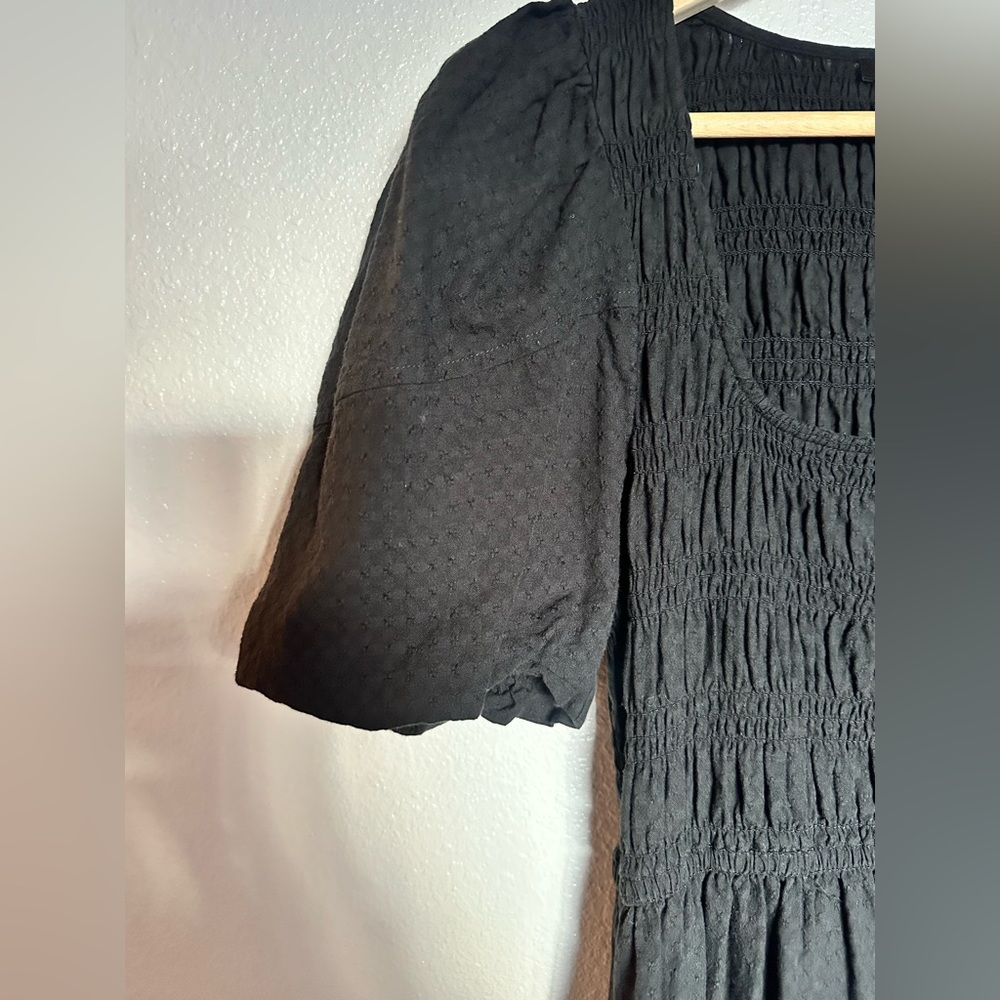 Madewell black dress. Smocked bodice puff sleeves size 4 - Picture 8 of 11